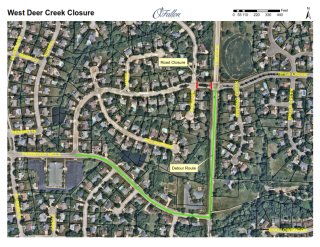 Deer Creek Road Closure beginning Saturday, August 5th until August 11th. Please use Lincoln Avenue to Fairwood Hills Road Detou