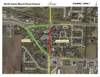 N Green Mount Road Closure