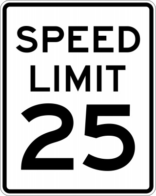 Speed Limit Sign 25 MPH